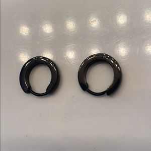 Men’s black hoop earrings